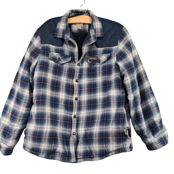 Field & Stream Men's Fleece Lined Flannel Shirt Jacket Shacket Blue M Plaid - Picture 1 of 15
